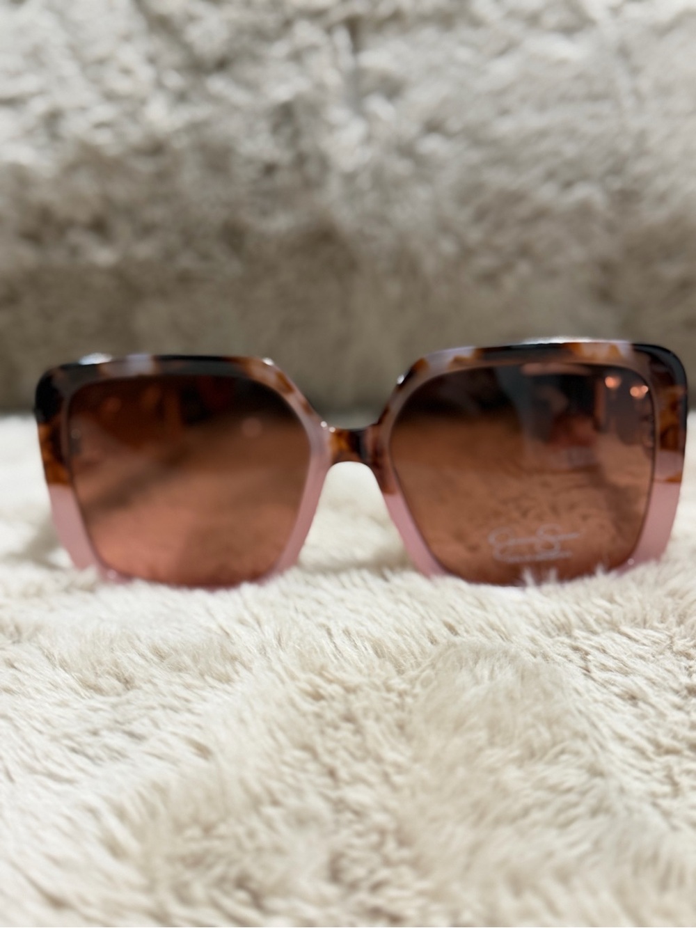 Coach Tortoiseshell to Pink Gradient Square Sunglasses